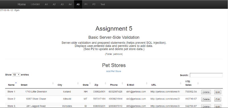 Assignment 5 screenshot