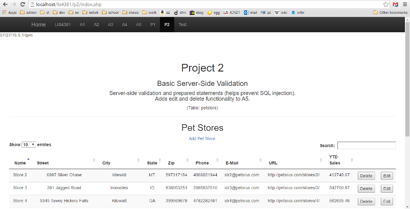 Project 2 screenshot